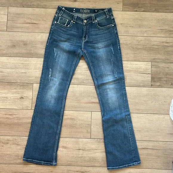 Rock & Roll Womens Jeans Midrise Boot Cut 31x34 - Picture 3 of 4